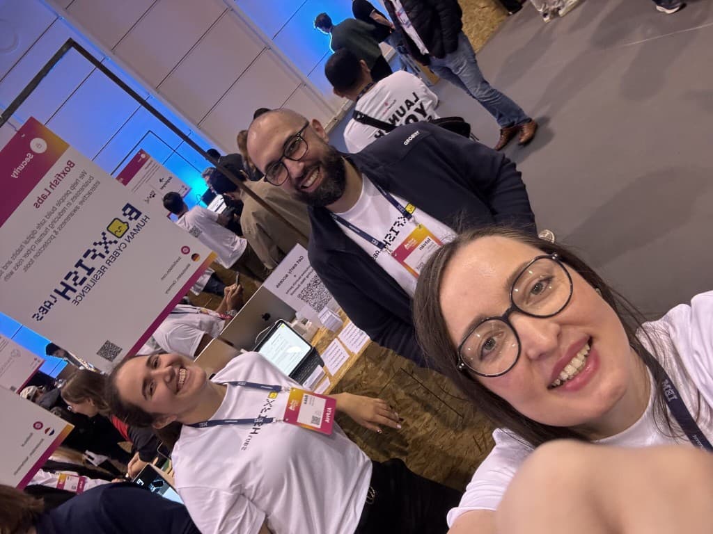Boxfish Labs team at the Web Summit booth