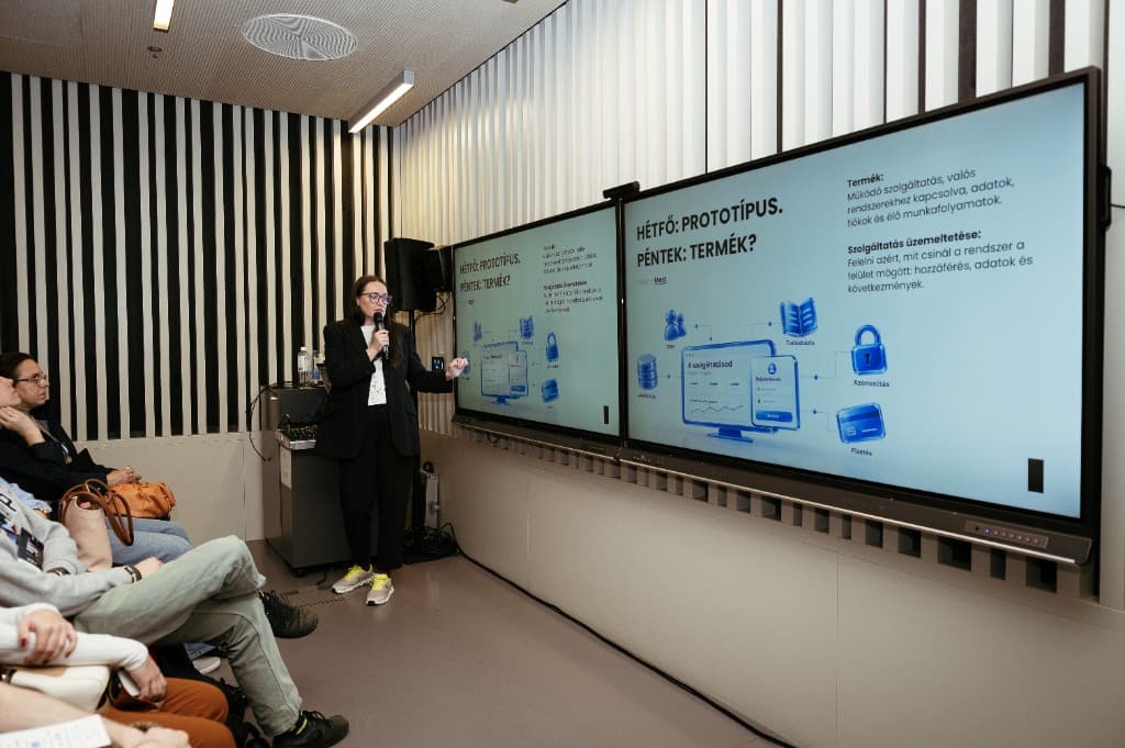 Viktoria Biki presenting at Service Design Days Budapest 2026 on building services and security blind spots