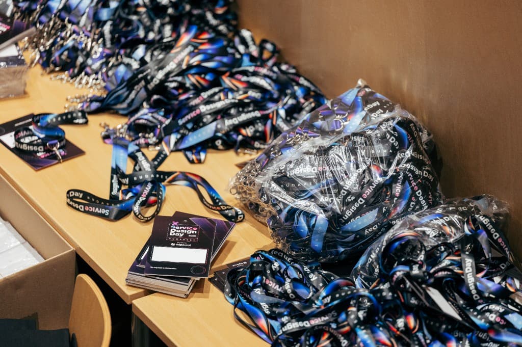 Service Design Day Budapest lanyards and name badges