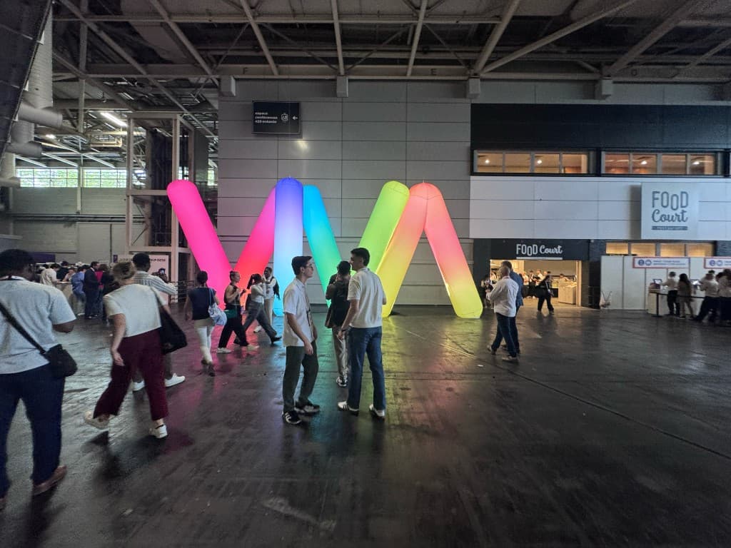 Illuminated VIVA letters at Viva Technology 2026