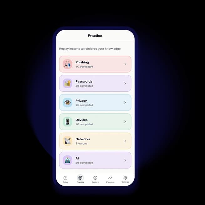 Boxfish App Practice screen on a phone