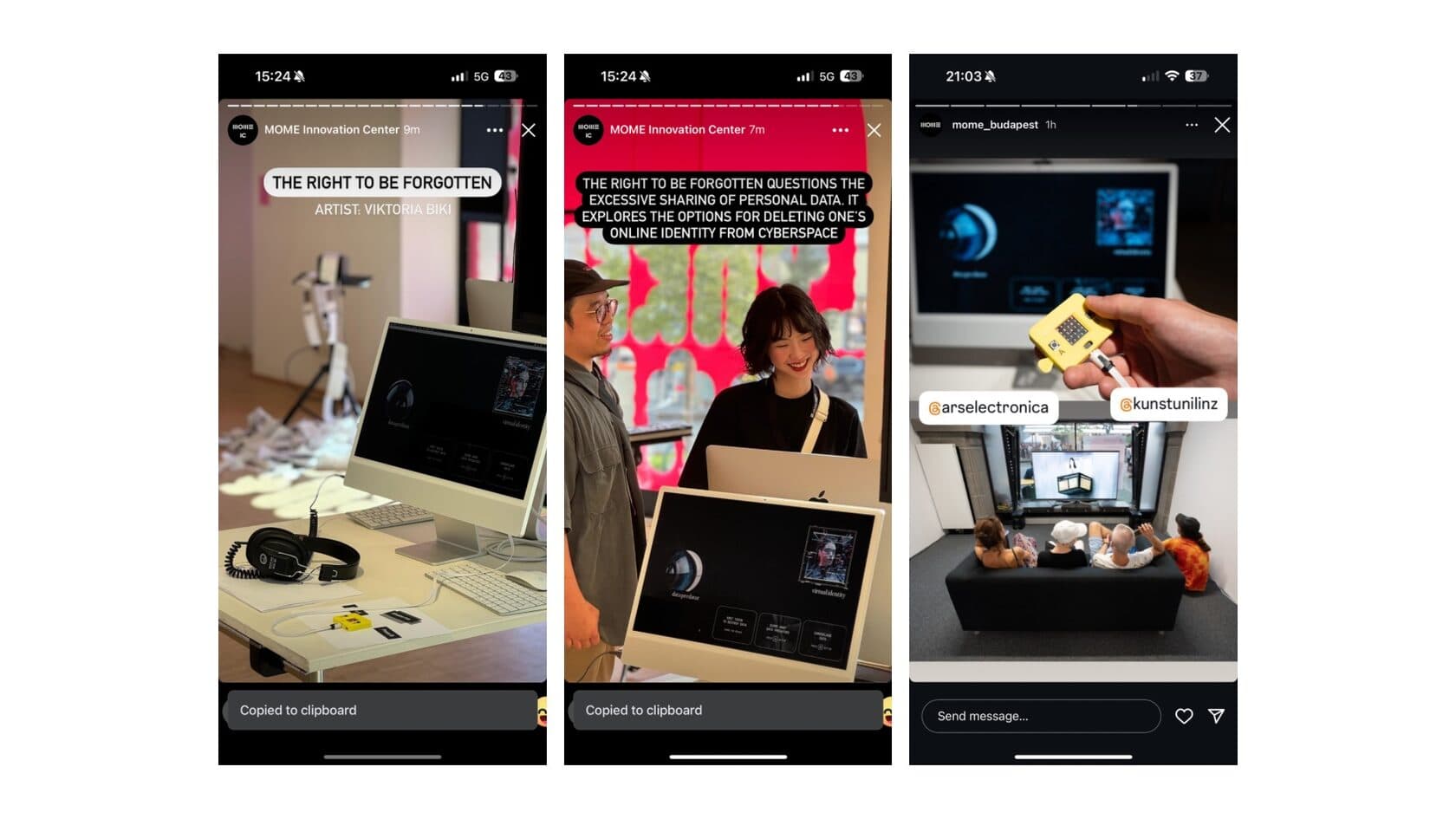 Exhibition view of The Right to Be Forgotten at a design festival