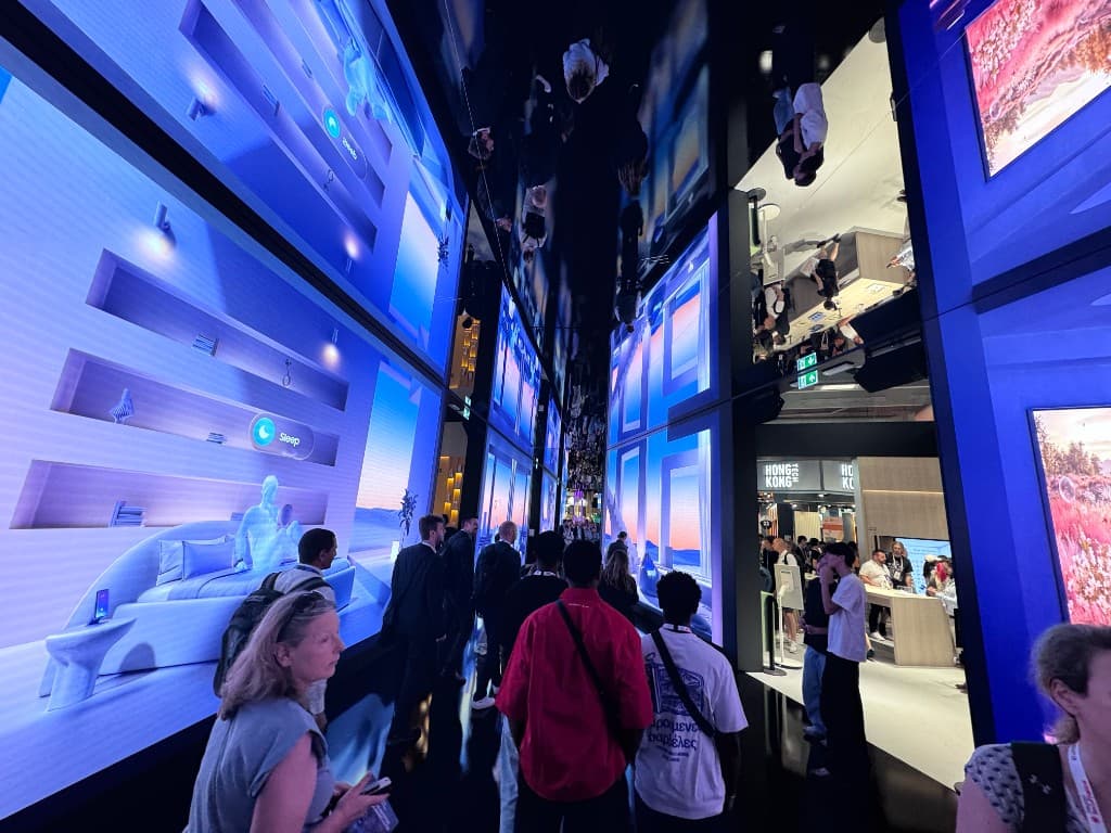 Immersive digital exhibition corridor at Viva Technology 2026 in Paris